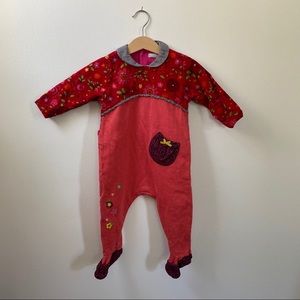 12m red velvet CATIMINI onesie